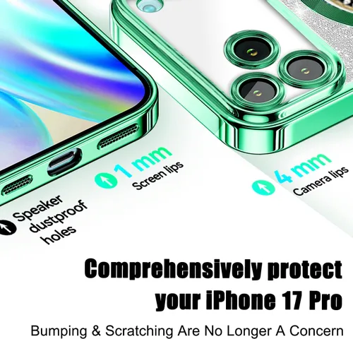 Miniatura 258 de Misscase Funda magnética con purpurina para iPhone 11 compatible con MagSafe, protección completa, delgada, a prueba de golpes, antiarañazos
