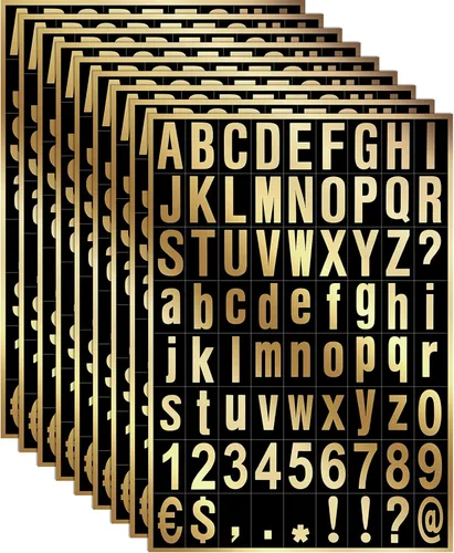 Miniatura 8 de Zonon 8 hojas de pegatinas de números para buzón, kit de letras y números de vinilo autoadhesivo para buzón, letreros, ventana, puerta, automóviles