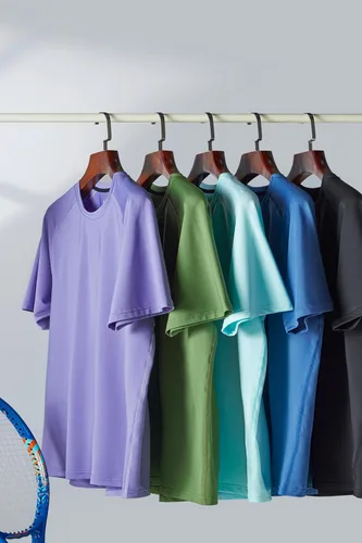 Miniatura 5 de Paquete de 5 camisetas de manga corta, con cuello redondo y de secado rápido para hombre, camisetas deportivas para correr, entrenar o ir al gimnasio