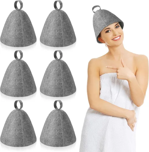 Miniatura 8 de Jiuguva Sombreros de sauna de lana, sombreros rusos para sauna, sombreros de sauna para mujeres, accesorios de ducha de sauna
