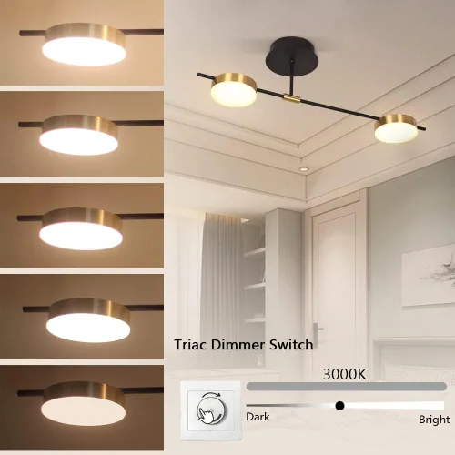 Miniatura 4 de Lámpara de techo moderna, 15 W, 2 luces, regulables, LED, luces de techo semiempotradas para comedor, cocina, sala de estar, dormitorio, oficina