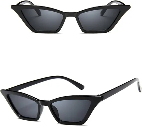WY YING - Gafas de sol de diseño ojo de gato lentes y marco pequeños de colores estilo vintage para mujer