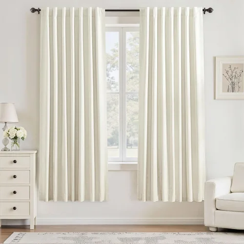 Miniatura 83 de UHITECH Cortinas opacas de 35 pulgadas de largo para sala de estar, 2 paneles, cortina opaca corta para cocina para ventanas pequeñas, cortinas