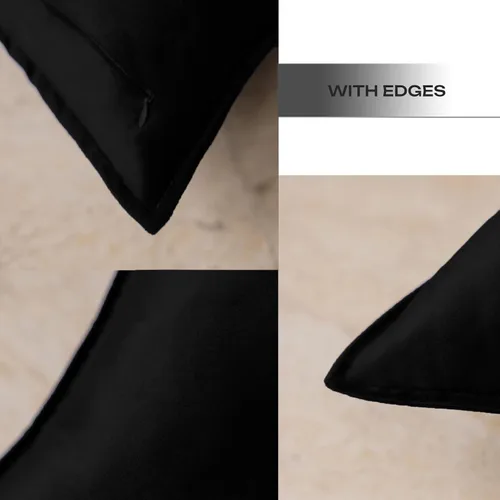 Miniatura 3 de JIAHANNHA Juego de 2 fundas de cojín de terciopelo de color negro de 18 x 18 pulgadas, suaves y decorativas, para sofá, cama, sala de estar u oficina