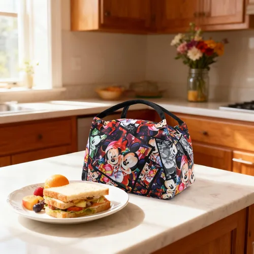 Miniatura 7 de Bolsa de almuerzo de anime para mujer, hielera aislada, bonita lonchera para el trabajo, picnic