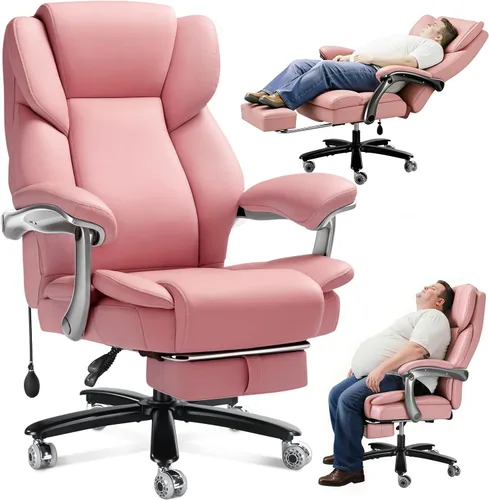Miniatura 10 de Silla de oficina grande y alta de 600 libras para personas pesadas, silla de escritorio de oficina ejecutiva resistente y cómoda con soporte lumbar