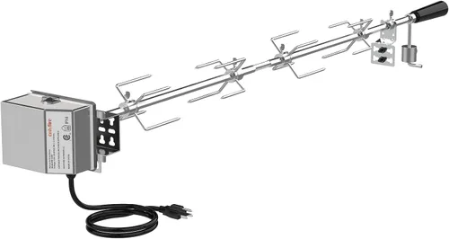 onlyfire Kit Universal de Repuesto para Asador de Parrilla - Varilla de Espetón Hexagonal de 45'' y 53'' X 1/2'', Motor Eléctrico de Acero Inoxidable