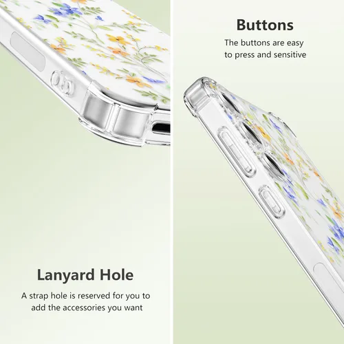 Miniatura 4 de ZTOFERA Funda transparente para Samsung Galaxy S24 con bonito patrón de flores para mujeres y niñas, funda protectora a prueba de golpes, delgada