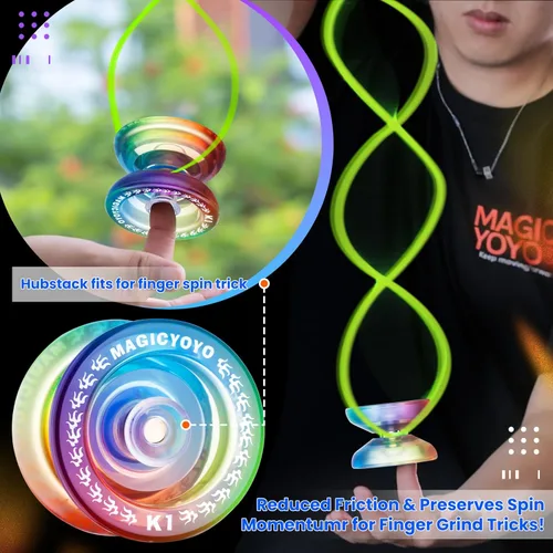 Miniatura 2 de MAGICYOYO Responsive YoYo K1-Plus para niños principiantes con bolsa de almacenamiento Yoyo + 12 cuerdas de Yoyo y guante de regalo
