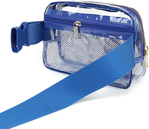 Miniatura 2 de Riñonera transparente para mujer, aprobada por el estadio, bolsa cruzada transparente con cinturón ajustable para entrenamiento, compras, viajes