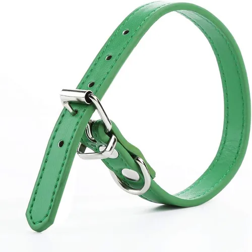 Miniatura 3 de Collares ajustables para mascotas, piel sintética de moda, color sólido, para perro, gato, cachorro, collar para mascotas, naranja, talla M
