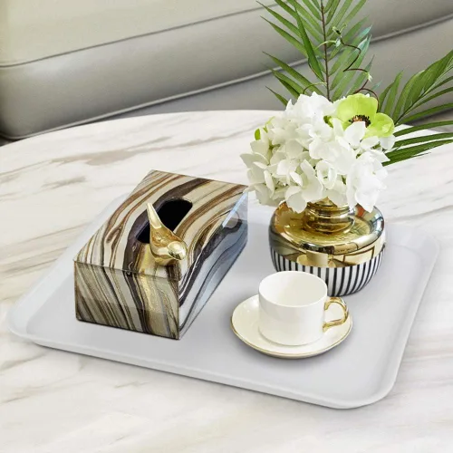 Miniatura 6 de Kekow Paquete de 4 bandejas de plástico blanco para servir comida rápida