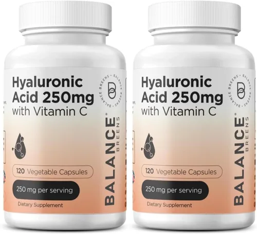 Miniatura 12 de Suplemento de ácido hialurónico puro de 250 mg con vitamina C de 50 mg, 120 cápsulas veganas, hidratación de la piel para un brillo natural