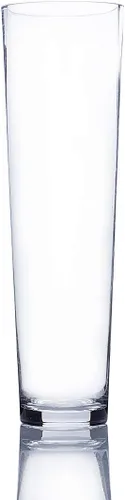 WGV VTC0516 - Jarrón de vidrio cónico, 5 pulgadas de ancho, 16 pulgadas de alto, varios tamaños a elegir, maceta floral cilíndrica transparente para