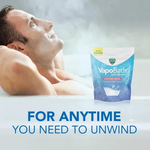 Miniatura 6 de Vicks VapoShower Plus, tabletas de bomba de ducha, vaporizadores calmantes no medicados, 12 tabletas y cristales de baño Vicks VapoBath, solución