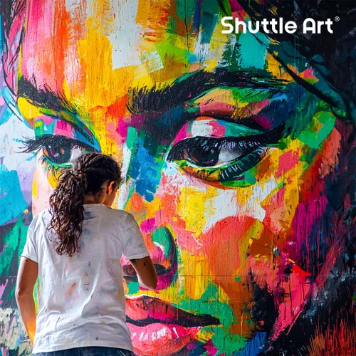 Miniatura 8 de Pintura acrílica Shuttle Art, juego de botellas grandes de pintura acrílica de 15 colores, 473 ml/16 oz cada una, pigmentos ricos, alta viscosidad