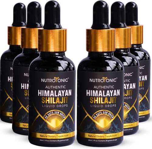 Miniatura 12 de NutroTonic - Gotas líquidas auténticas de Shilajit del Himalaya - Shilajit para hombres y mujeres - 60 días secado al sol - Grado oro raro A+