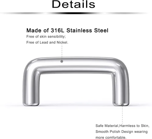 Miniatura 2 de 20 piezas de 14G 16G transparente flexible para tabique de plástico y acero quirúrgico, piercing de nariz para mujeres y hombres