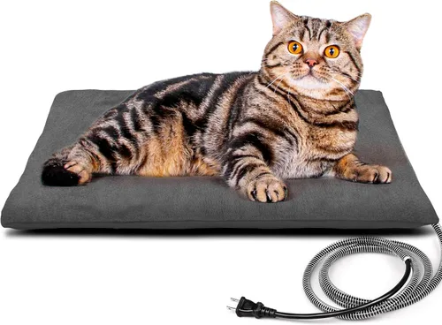 Miniatura 10 de Kiroto Almohadilla térmica para mascotas al aire libre para gatos y perros, alfombrilla térmica con cubierta impermeable y control automático