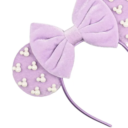 Miniatura 9 de Diadema de Orejas de Ratón de Terciopelo con Cuentas, Diadema de Lazo Negro para el Cabello con Perlas, Accesorio de Cabeza de Decoración de Fiesta