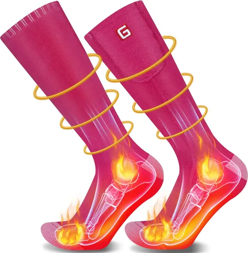 Calcetines térmicos para hombres y mujeres, calcetines térmicos con batería eléctrica recargable, para invierno, cálido, con aislamiento térmico,