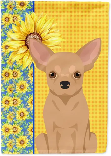 Miniatura 210 de Caroline's Treasures WDK5331CHF - Bandera de verano con diseño de girasoles rojos y blancos, manga grande, para porche, para colgar en la pared