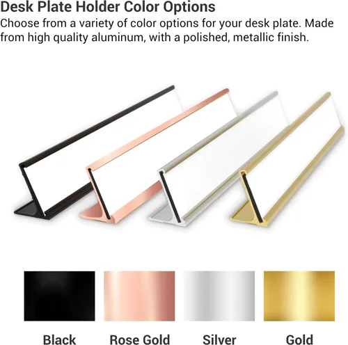 Miniatura 3 de Placa de escritorio grabada personalizada, personalizada con tu nombre y título, decoración perfecta para oficina, negocio o hogar, múltiples Rosa