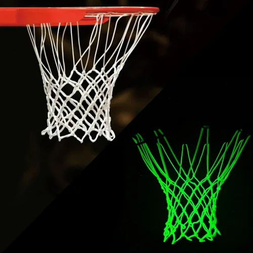 Miniatura 9 de 2 redes de baloncesto de luz nocturna, repuesto de red de baloncesto, red de baloncesto rosa que brilla en la oscuridad, accesorios de baloncesto