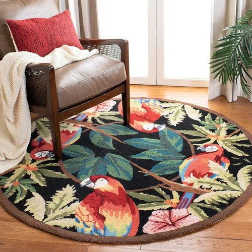 Miniatura 11 de SAFAVIEH Chelsea Collection - Alfombra decorativa de 1 pies 8 pulgadas x 2 pies 6 pulgadas, color negro, lana de campo francesa enganchada a mano