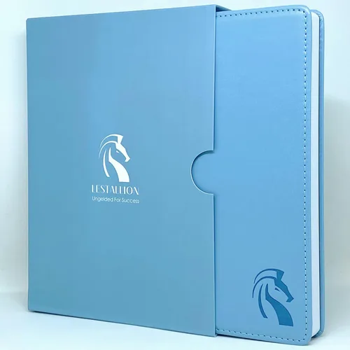 Miniatura 3 de LeStallion Cuaderno de tapa dura azul claro – Diario rayado A5 para escribir – 100GSM Tapa dura azul claro diario para mujeres / hombres