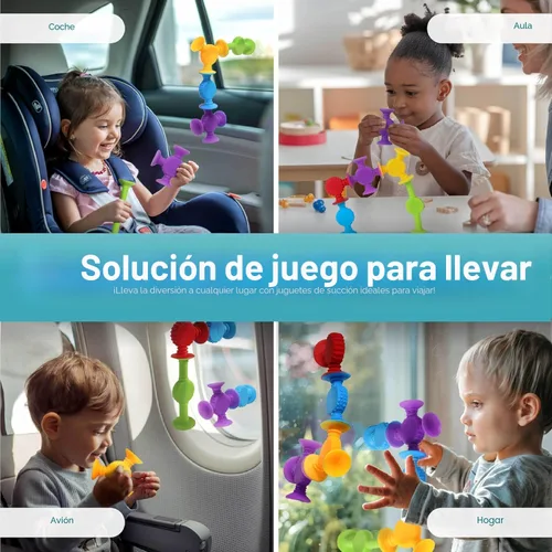 Miniatura 6 de BUNMO Juguetes de baño de succión - Conecta, construye, crea – Juguetes de baño para niños pequeños – Horas de diversión y creatividad – Habilidades
