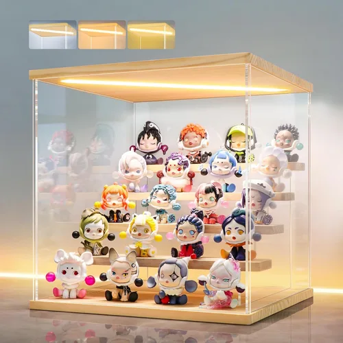 Miniatura 13 de LANSCOERY vitrina acrílica con iluminación LED, caja de exhibición de 5 niveles para coleccionables y figuras de acción, organizador transparente a