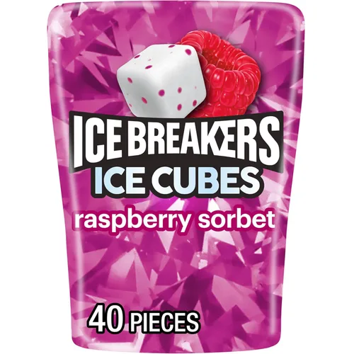 Miniatura 8 de ICE BREAKERS Ice Cubes - Botellas de goma de mascar sin azúcar con sabor a sorbete de frambuesa, 3.24 onzas (6 unidades, 40 piezas)
