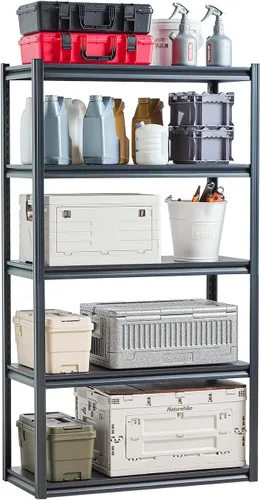 Miniatura 10 de VEVOR Storage Shelves, 5-Tier Adjustable, 2000 lbs Capacity, Heavy Duty Garage Storage Shelving Unit, Metal Utility Rack Shelf, for Kitchen Pantry