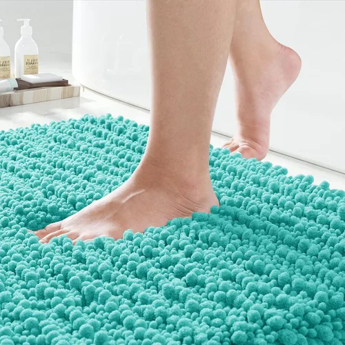 Miniatura 134 de Yimobra Alfombras de Baño Antideslizantes Lavables - Alfombra de Baño de Chenilla Ultra Suave Absorbente, Alfombra Peluda de Secado Rápido para Negro