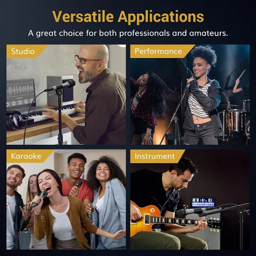 Miniatura 7 de TONOR Micrófono Vocal Profesional para Cantar, Micrófono de Karaoke Dinámico de Mano con Cable, Micrófono de Estudio Cardioide con Cable XLR de 4.5M