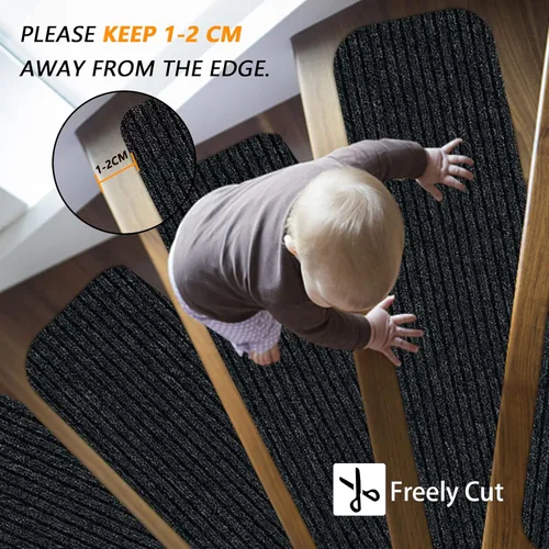 Miniatura 8 de Alfombras Antideslizantes para Escaleras, 7.8" X 30" (Paquete de 7) Alfombra de Escalera para Interiores y Exteriores, Alfombrillas Antideslizantes