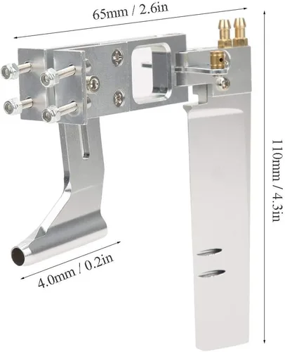 Miniatura 2 de Conjunto de timón de barco a control remoto, eje flexible de 0.2 pulgadas con soporte Kits de timón integrado de 4.3 pulgadas para modelo de barco