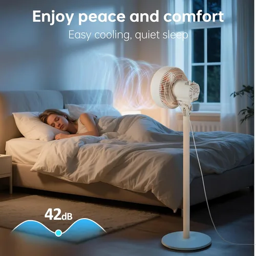 Miniatura 6 de BEESTAR - Ventilador de pie oscilante de 10 pulgadas 3 adjustable speed levels & height adjustable design, ideal for bedroom, living room, kitchen