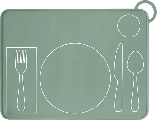 Miniatura 11 de Mantel individual Montessori de silicona para niños pequeños Tapete de placa para niños para mesa de comedor por Fire Rooster Kids (gris, 1)