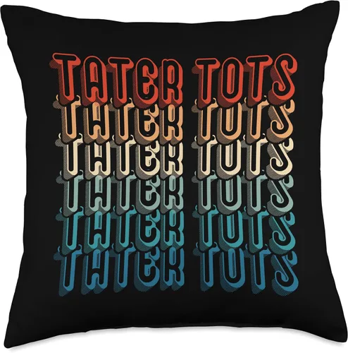 Tater Tot Potato Life Apparel Tater Tot Retro Vintage Funny Papa Foodie Cojín de regalo, 17.7 x 17.7 in, multicolor
