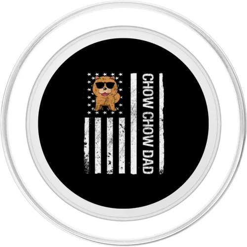 Miniatura 2 de Chow Chow Dad Funny American USA Flag Chow Chow Dog Lover PopSockets MagSafe PopGrip for iPhone