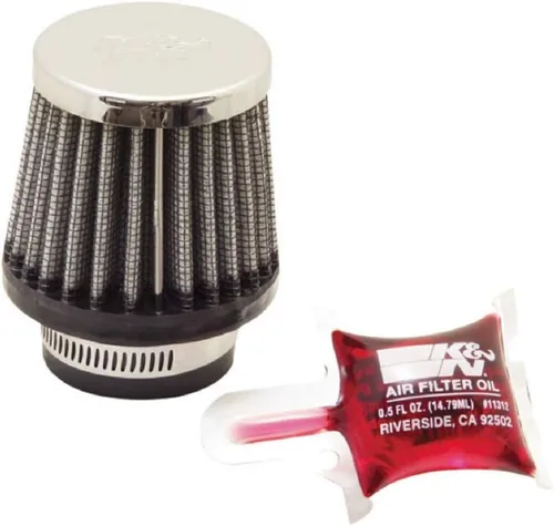 K&N Filtro de aire universal con abrazadera original de alto flujo de por vida: alto rendimiento, premium: diámetro de brida: 1.375 pulgadas, altura
