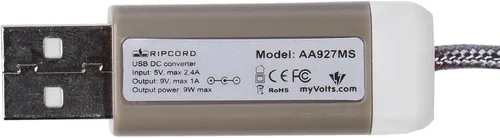 Miniatura 4 de myVolts Ripcord - Cable de alimentación USB a 9 V CC compatible con Roland SP-404 Sampler