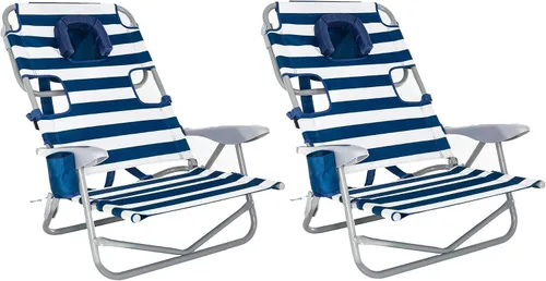 Miniatura 15 de Ostrich On-Your-Back - Silla de playa reclinable de 5 posiciones (paquete de 2)