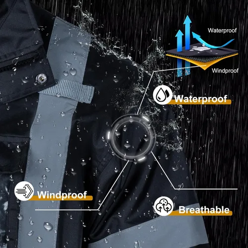 Miniatura 6 de VENDACE Chaquetas de seguridad reflectantes de alta visibilidad para hombres 3 en 1 ANSI Clase 3 Hi Vis Chaqueta de invierno impermeable