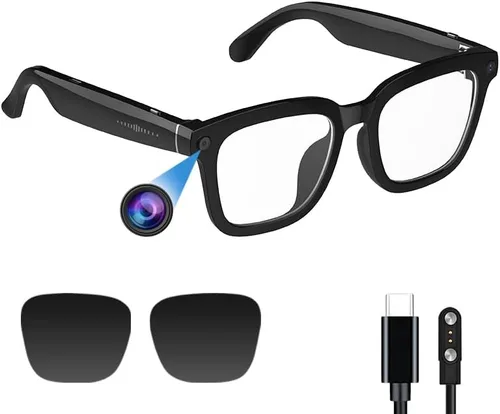 Miniatura 10 de Lentes de cámara inteligente AI: grabación de video HD 1080P y toma de fotos, traducción, conversación asistente, adecuadas para exteriores e