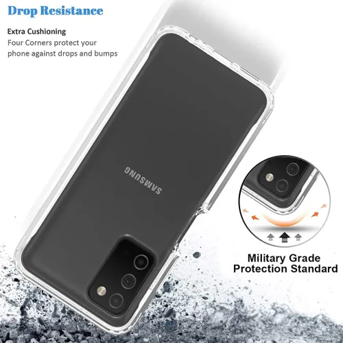 Miniatura 7 de Funda de teléfono para Galaxy A03S, Samsung A03S SM-A037U con protector de pantalla de vidrio templado, carcasa protectora de cuerpo completo