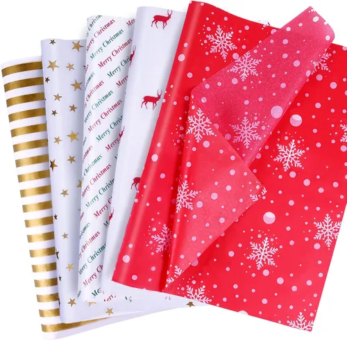 Miniatura 11 de 100 hojas de papel de seda verde a granel para bolsas de regalo, 20 x 14 pulgadas, papel de seda para regalo para el día de San Patricio, Navidad