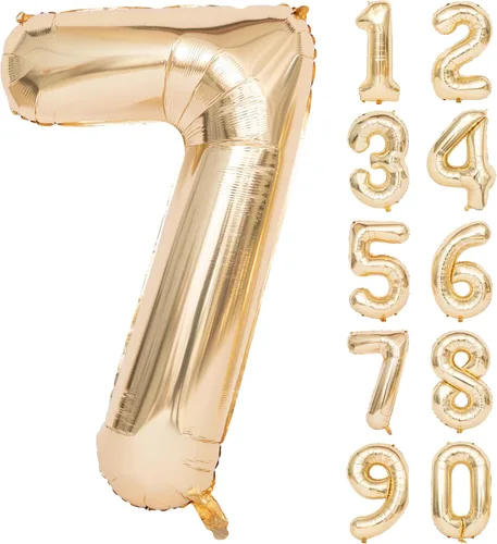 Miniatura 139 de Globos de helio de 40 pulgadas con dígitos dorados para fiesta de cumpleaños., Número 0, 40 pulgadas, número 0 oro 7